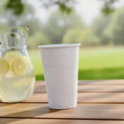 Vaso plástico blanco por 330cc  x 100u.