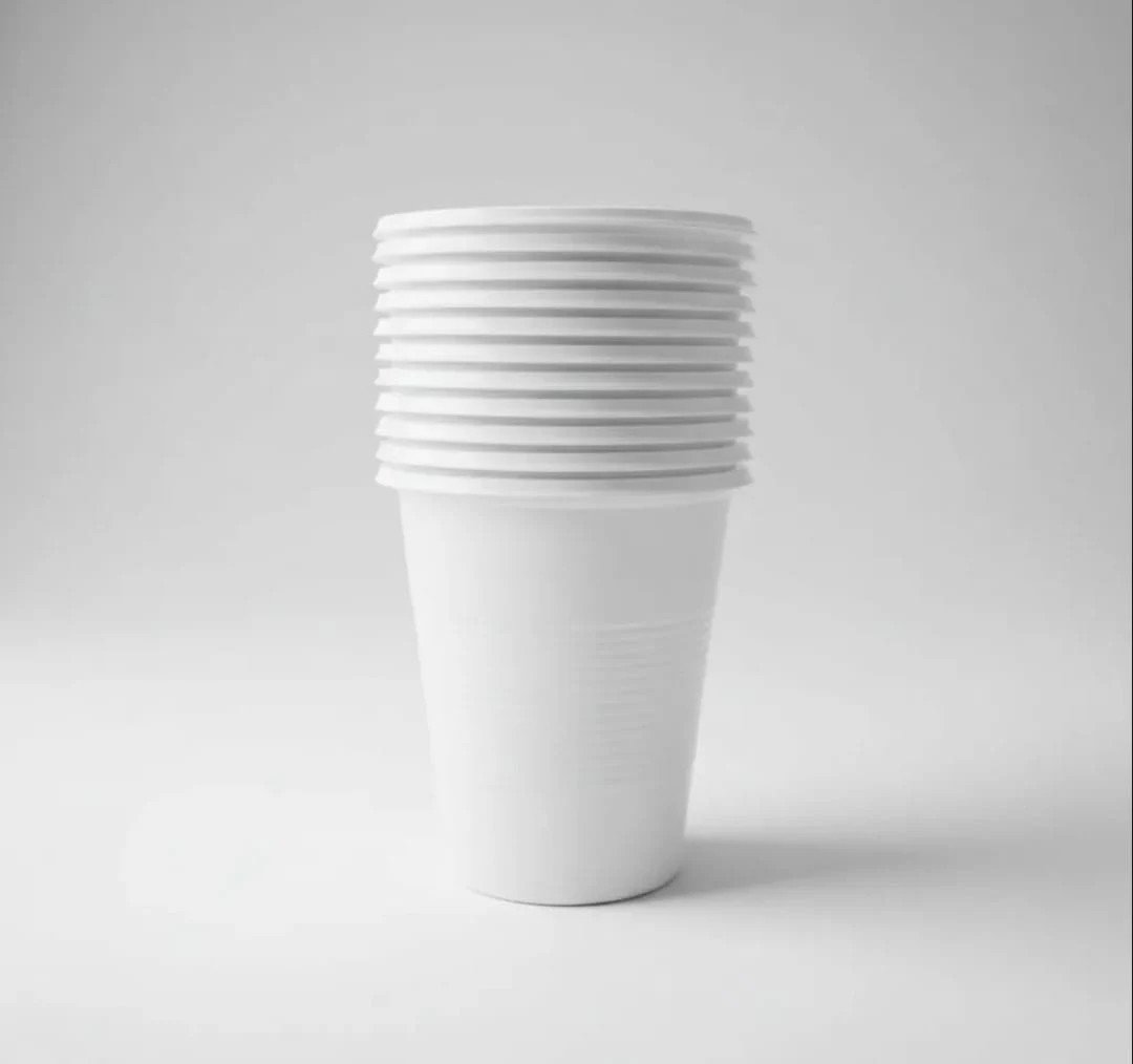 Vaso plástico x180cc blanco/transp. x 100u.