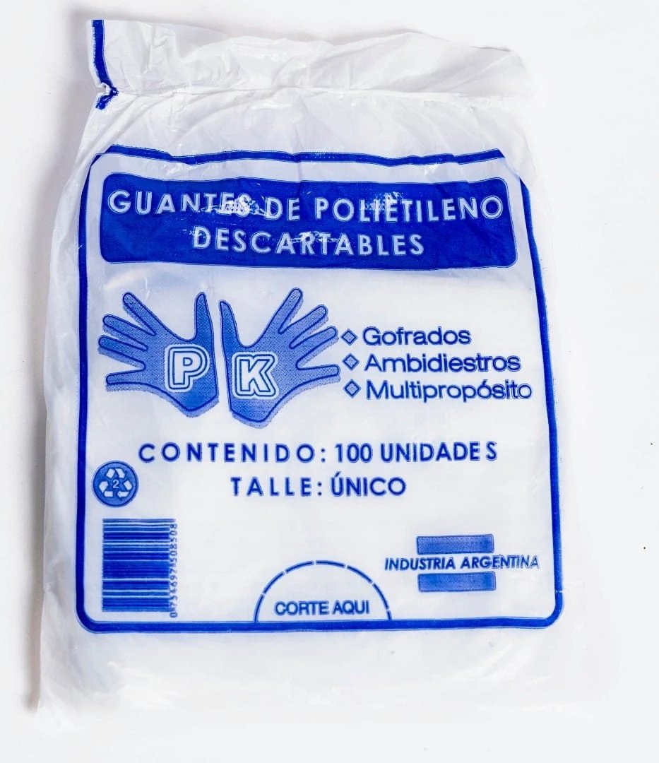 Guantes de polietileno descartables x 100u.