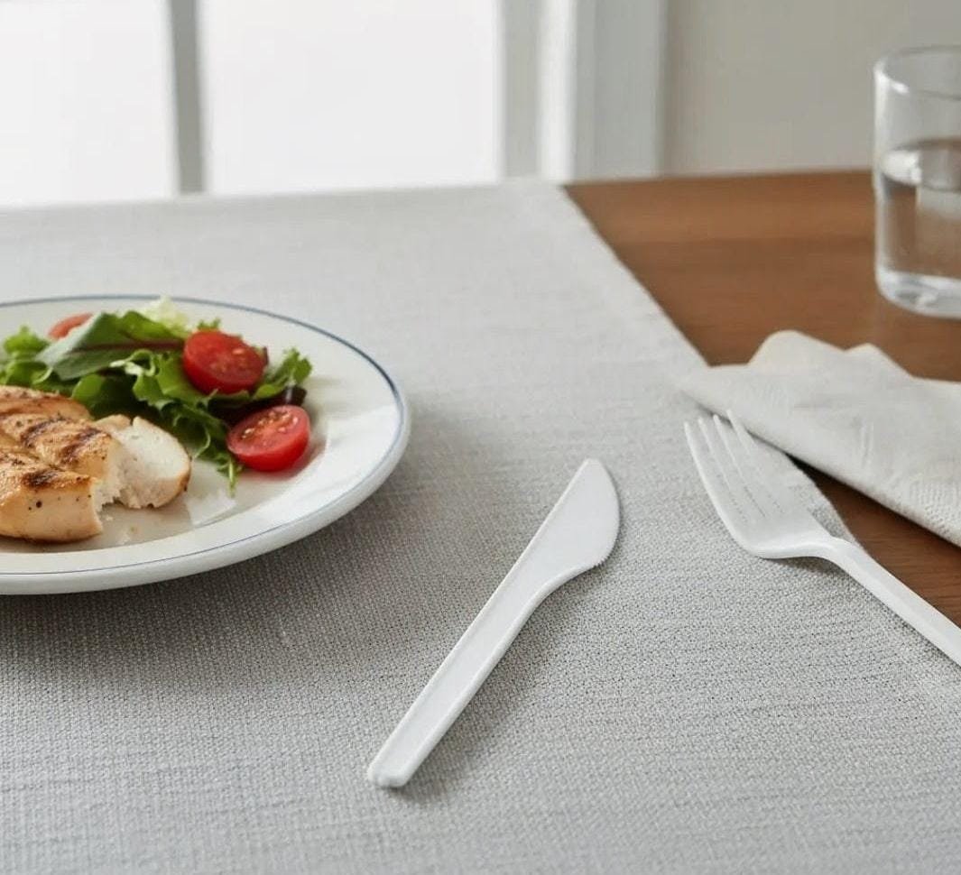 Cuchillos de plástico blanco x 50u.