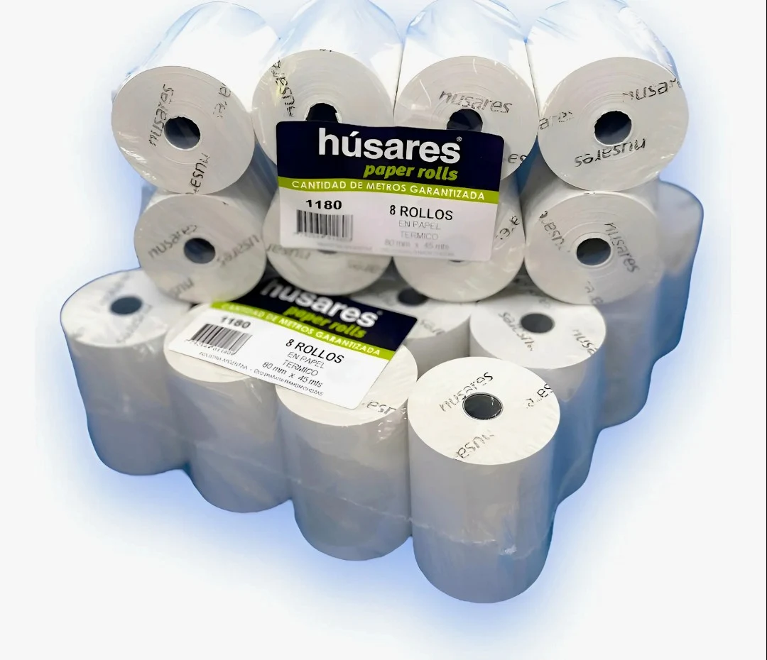 Rollo térmico 80mm x 45mts. x 8u. husares cod.1180