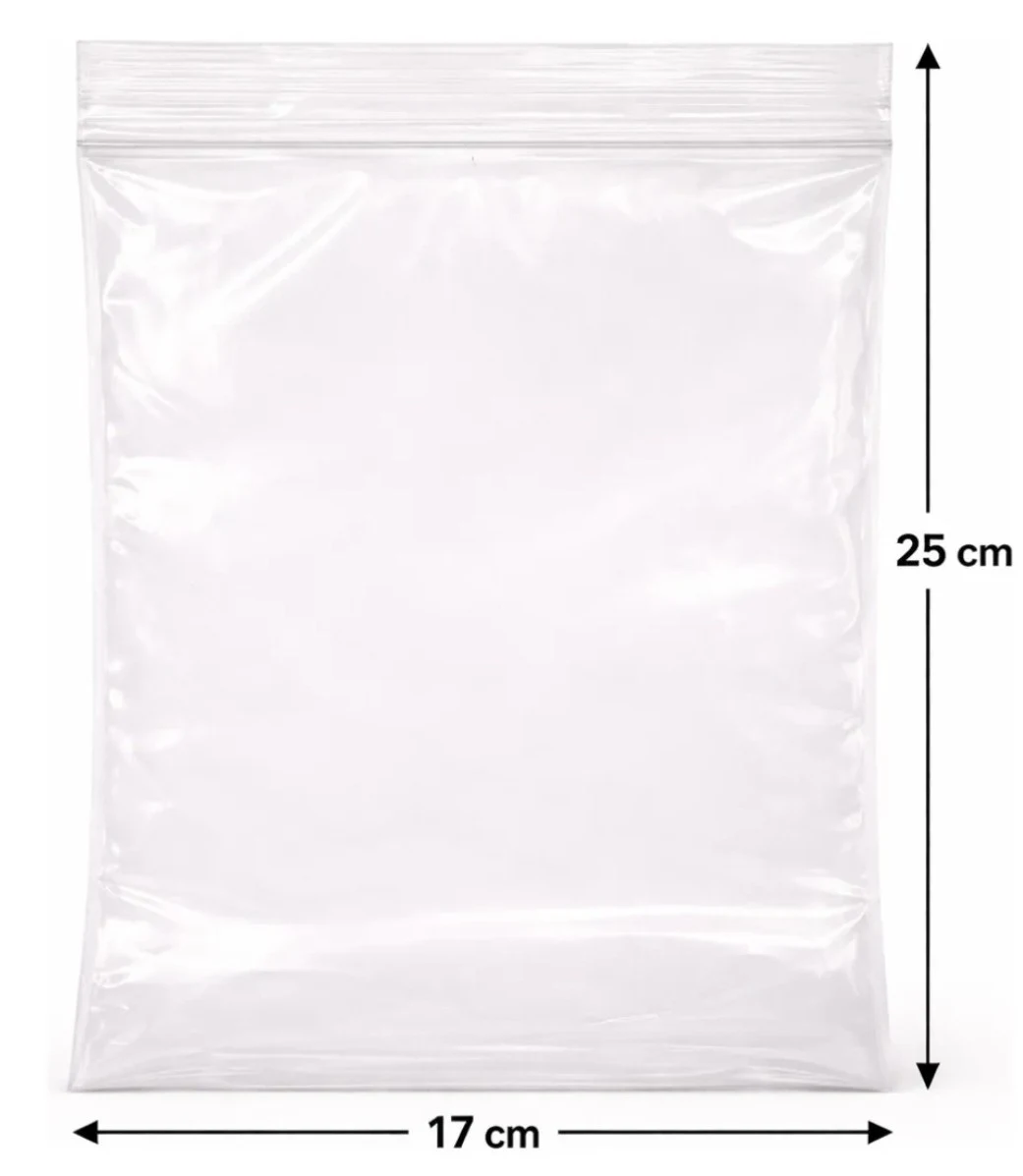 BOLSA CON CIERRE ZIPPER (TIPO ZIPLOK) 17X25 O 20X30 (100 UNI)