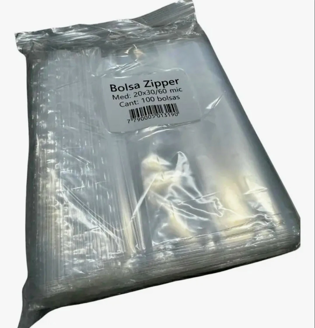 BOLSA CON CIERRE ZIPPER (TIPO ZIPLOK) 17X25 O 20X30 (100 UNI)