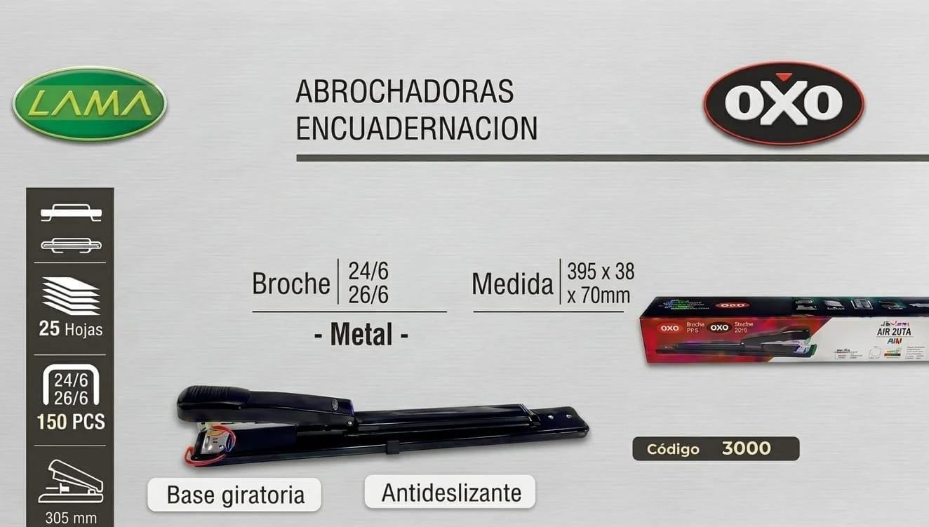 ABROCHADORA OXO BRAZO LARGO 24/6 26/6