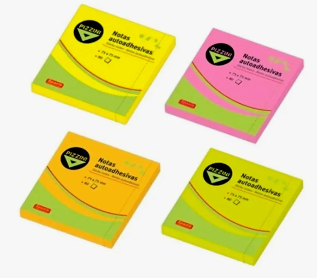 Notas adhesivas Pizini Fluo 75mm x 75mm por 80 hojas